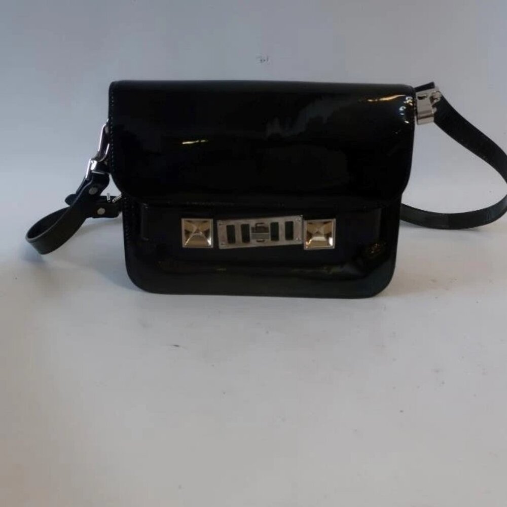 Authentic Proenza Schouler PS11 Black Holographic Patent Leather Shoulder Bag - Picture 9 of 16